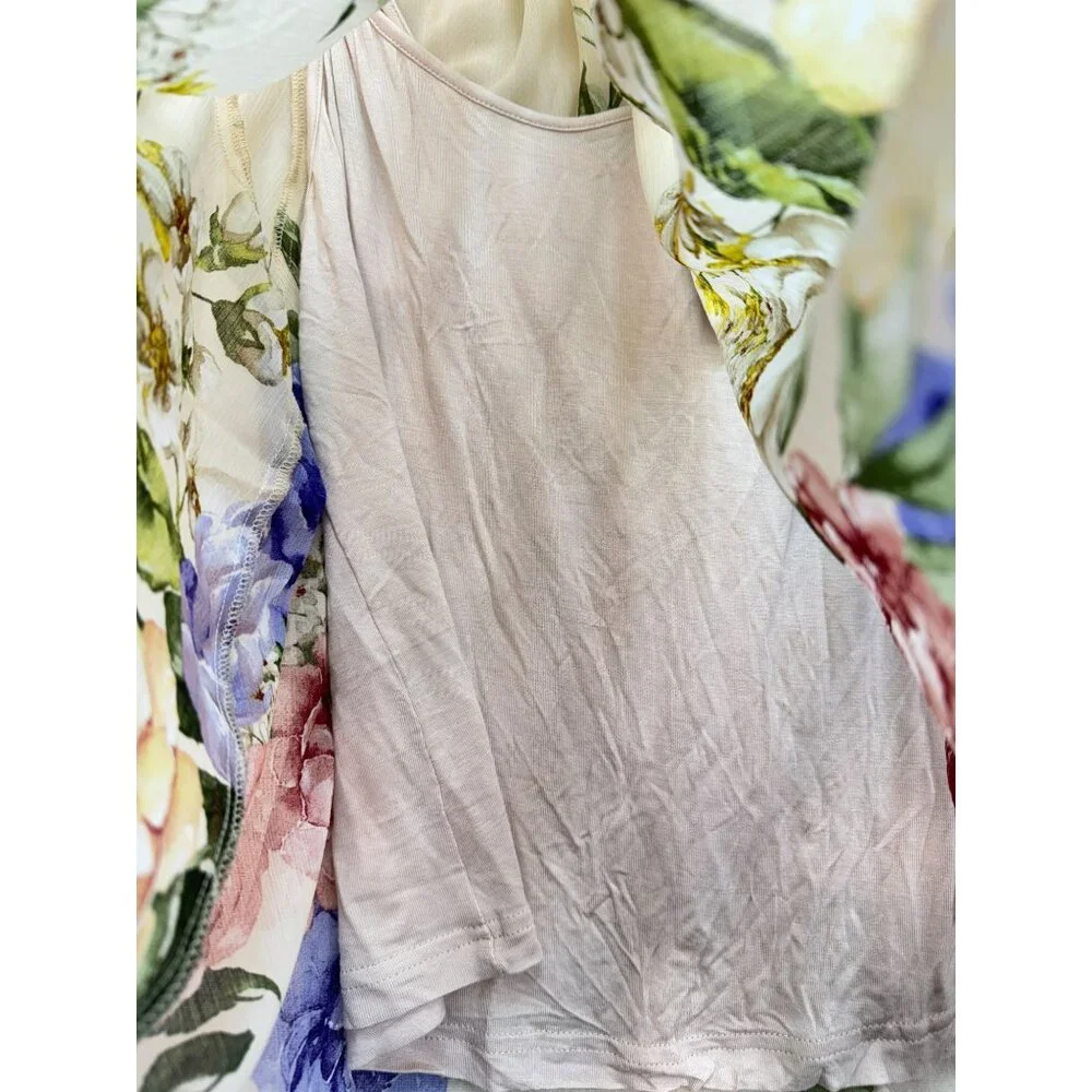 NWT Rachel Zoe Floral Sheer Long Sleeve Blouse w/ Inner Womens S Multicolor - Picture 5 of 15